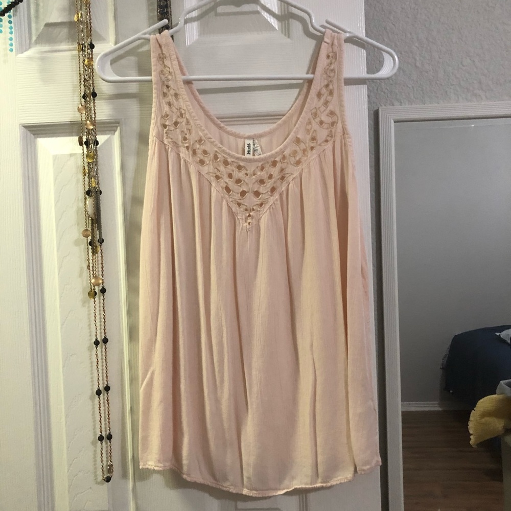 muted cream flowy tank top